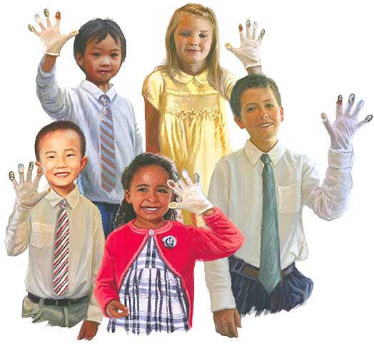 Children using Testimony Gloves